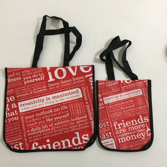 Lululemon 2 Sizes Matching Gift Bag NEW! Red Creativity is Maximized Printed - Picture 2 of 15